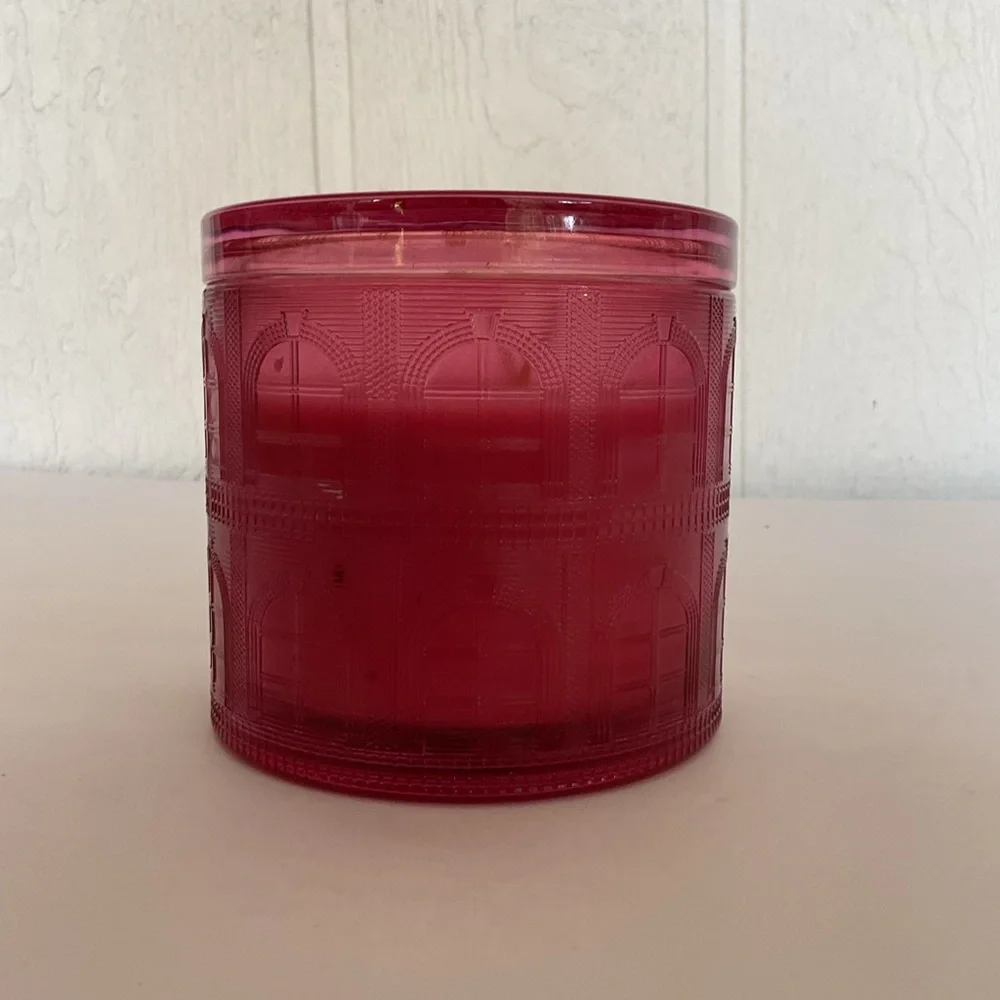 Home Worx by Harry SLATKIN Raspberry Coconut Snowball Three Wick Candle NWT